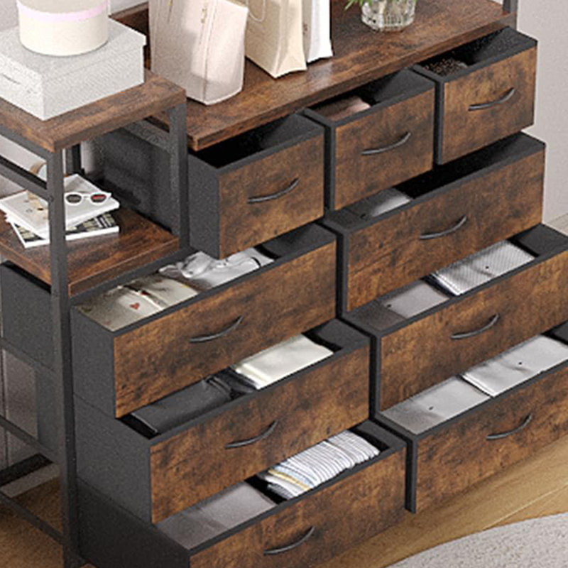 Commode 9 tiroirs Mountview, Brun