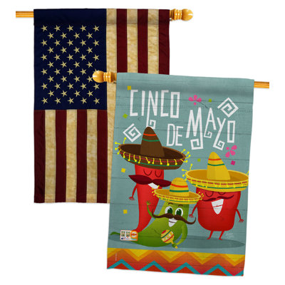 Drapeau de maison en piment de 40 po x 28 po Cinco De Mayo