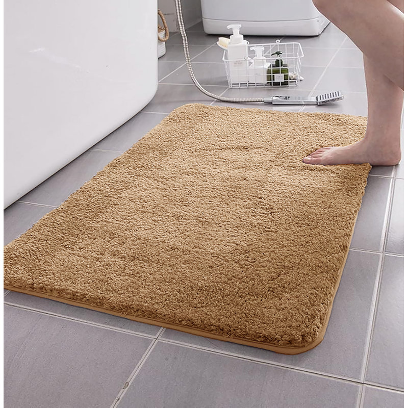 Grand ensemble de tapis de bain en microfibre douce et épaisse 2 pièces, Taupe