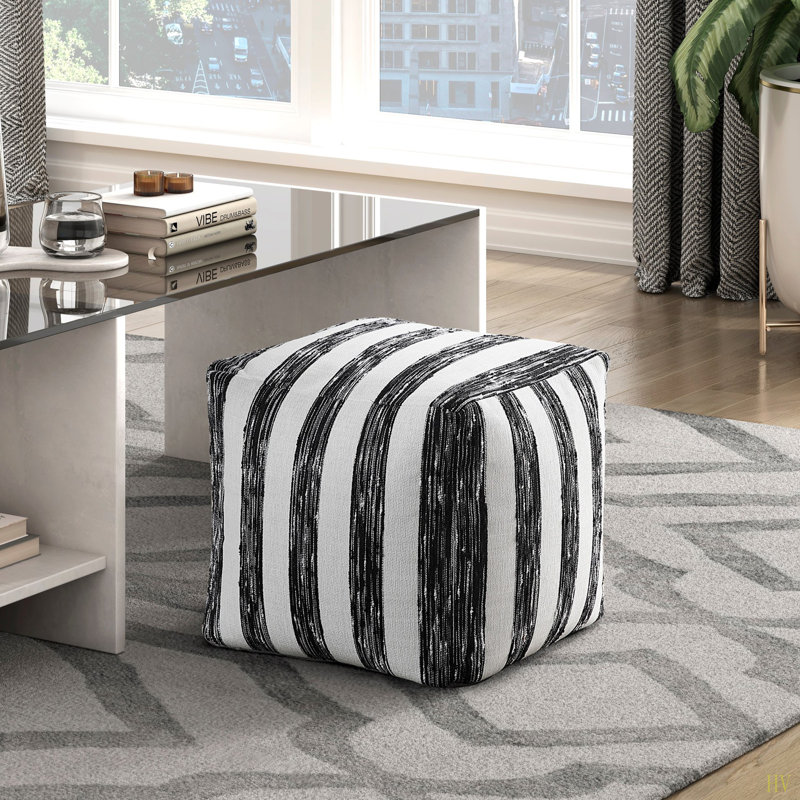 Pouf moderne et repose-pieds rembourré en tissu rayé, repose-pieds antidérapant, fauteuil à billes, pouf assis