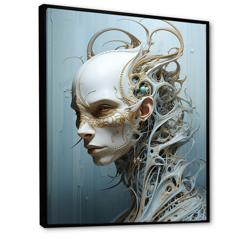 Mythical Alien Creature, reproduction d'art sur toile, Cadre flottant noir, H 44 po x l 34 po x P 1,5 po