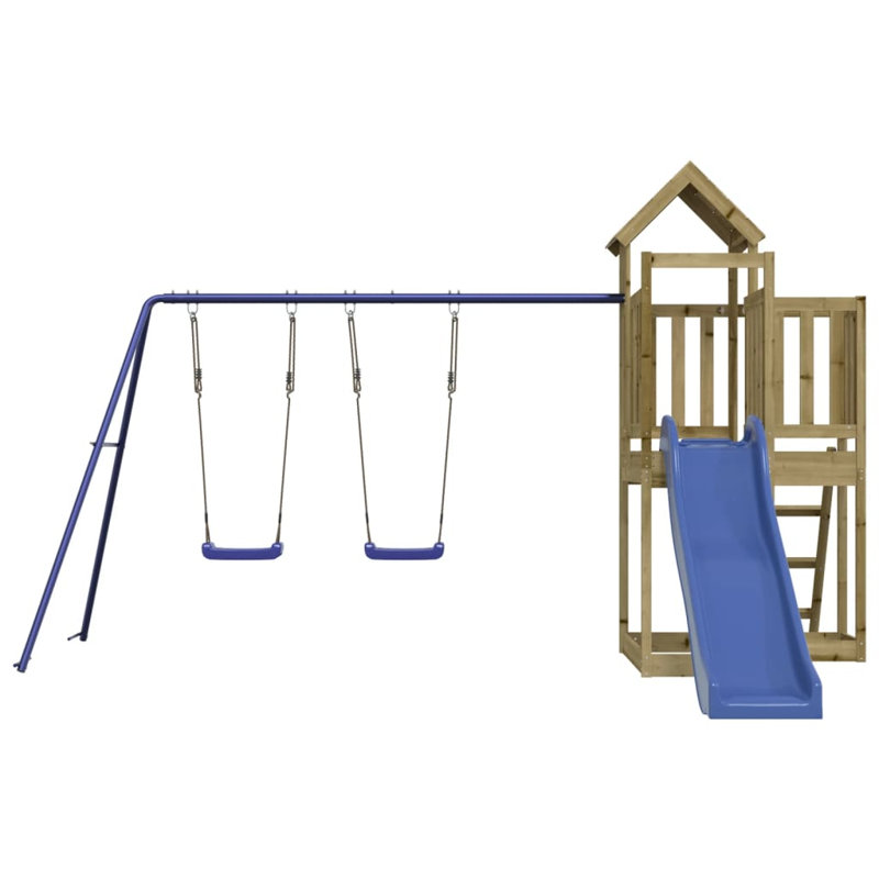 Dupuy Freeport Park Swing Set with 2 Swing(s), Impregnated Wood Pine