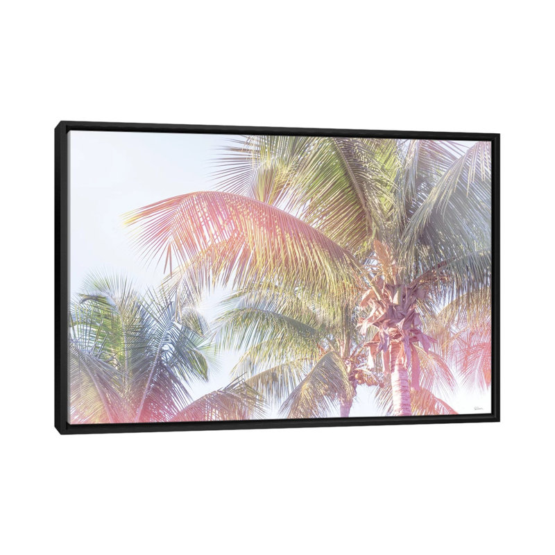 « rêve palm i », impression sur toile, H 18 po x l 26 po x P 1,5 po, Pas de tapis, Toile avec cadre noir
