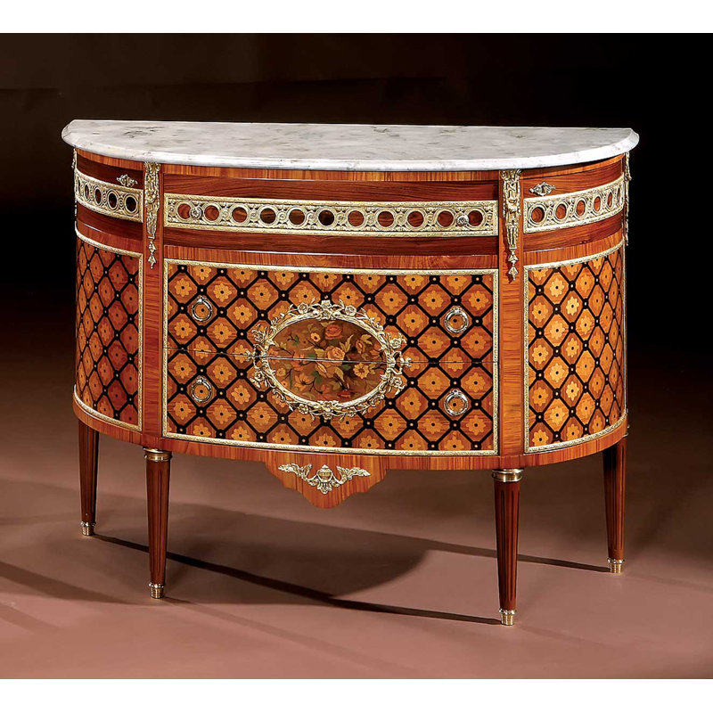 Console en bois massif de 47 po Demilune