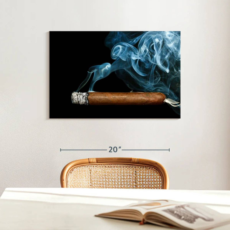 Senne Cigar With Smoke, 16" H x 24" W