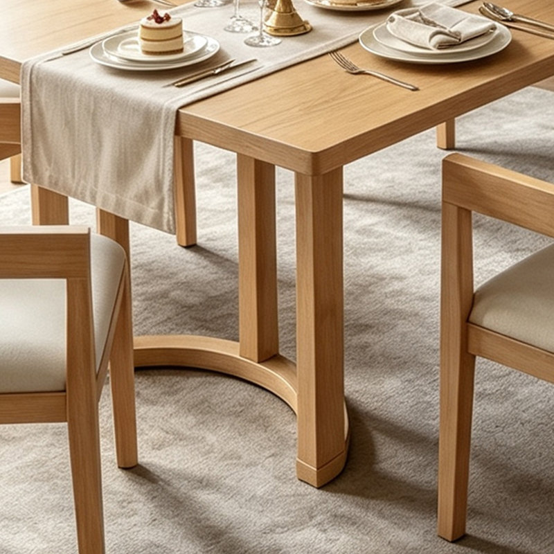 Ensemble de table de salle à manger 7 pièces Modern Farmhouse, table de salle à manger rectangulaire en bois massif avec 6 chaises rembourrées