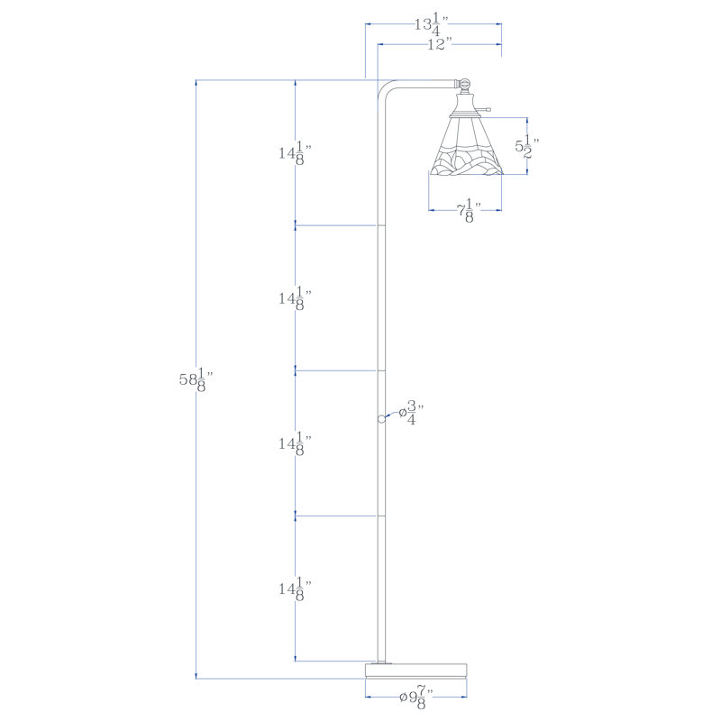 Lampe sur pied 60 watts Hiffig Downbridge