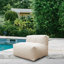 Pouf de jardin moderne de 89 cm de large, garni de mousse, sans accoudoirs, idéal pour la piscine et la terrasse.