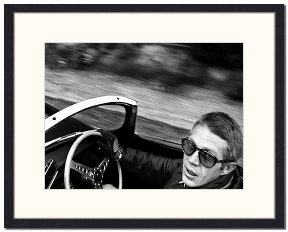 Gerahmtes Poster Steve McQueen Driving