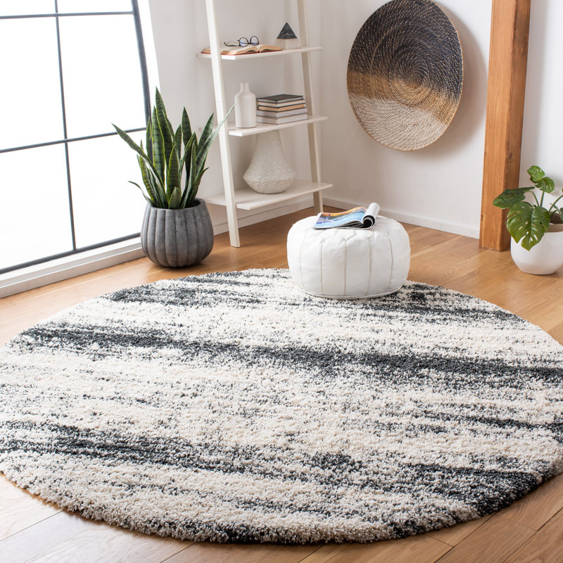 Hudson Shag Performance Abstract Rug, Round 7'