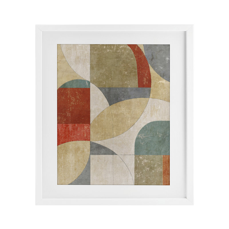«Retro Arches Collage», impression par Suzanne Nicoll, H 16 po x l 13 po, Cadre blanc côtier