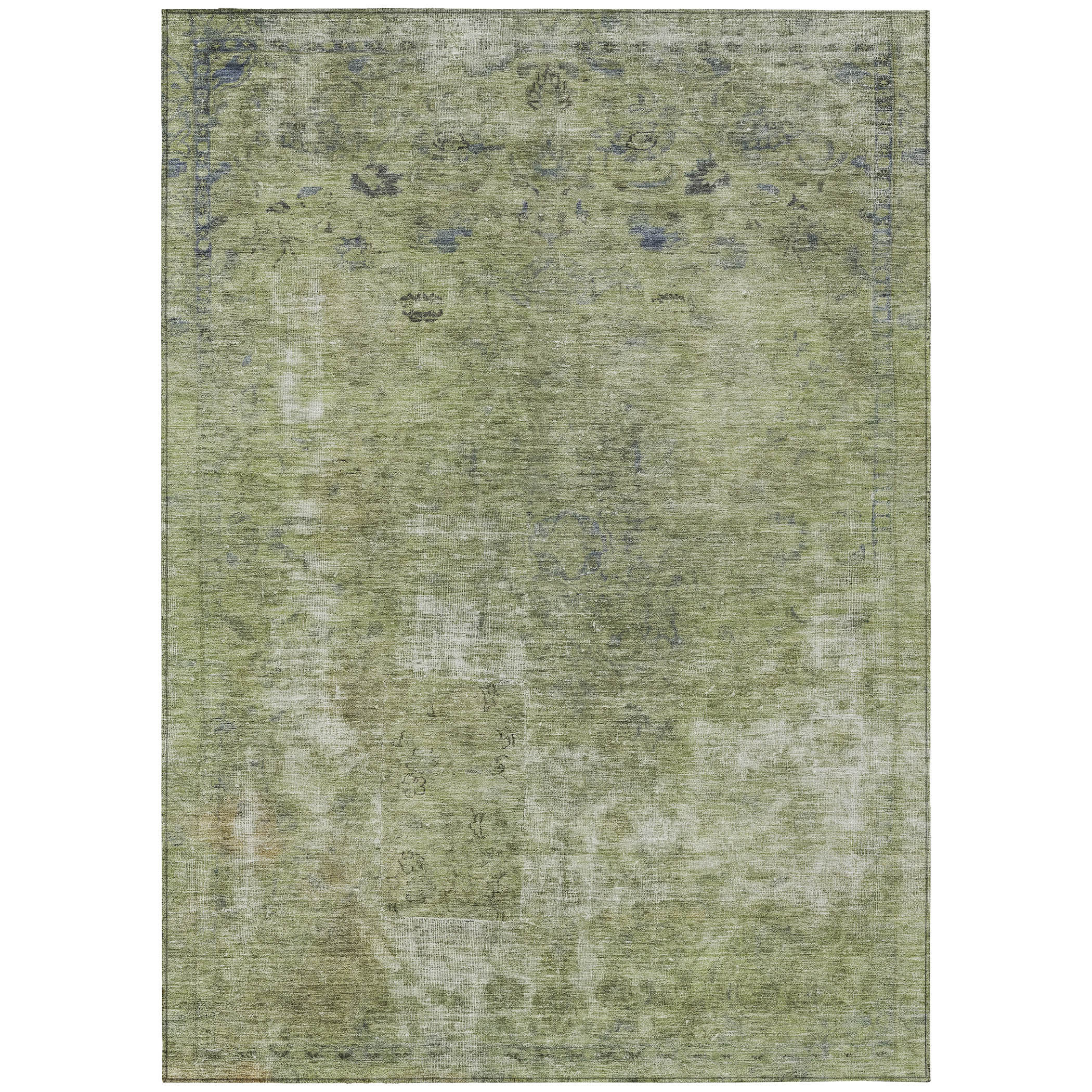 East Urban Home 8' X 10' Artichoke Green And Beige Abstract Washable ...