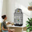 Metal Bird Cage with Perch Food Container Handle for Finch Canary