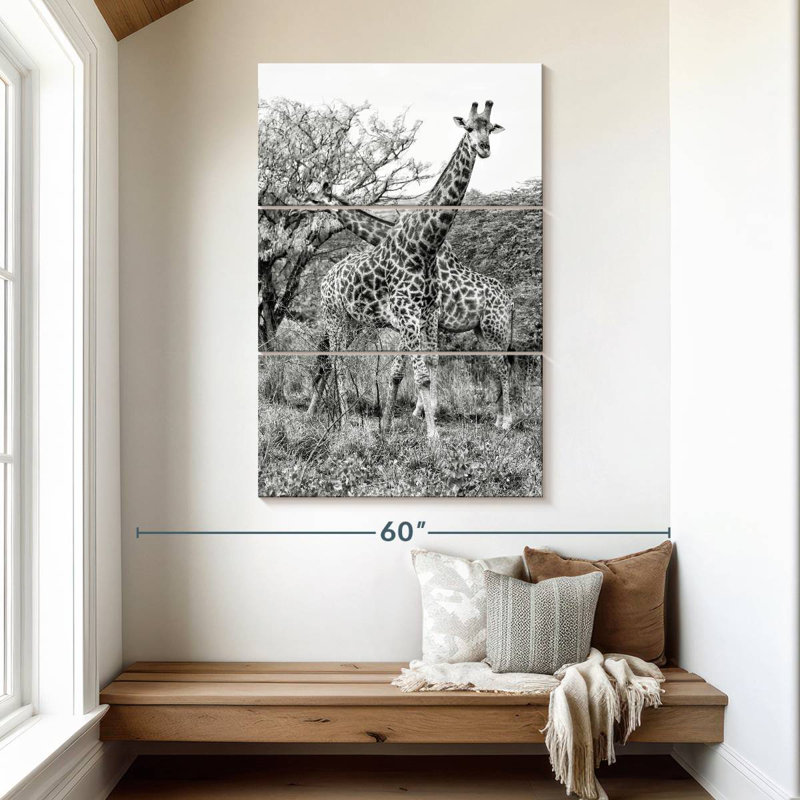 Brampt Giraffe Mother And Young I, 50" H x 32" W