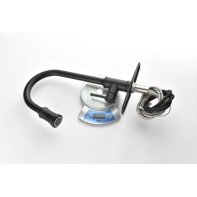 Pull Down Single Handle Kitchen Faucet, Matte Black
