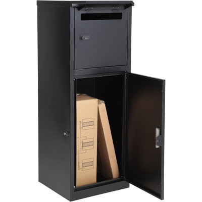 Anti-Theft Parcel Drop Box, 7.2 Cu Ft, Steel, Combination Lock, IPX3 Waterproof, Standing Mailbox