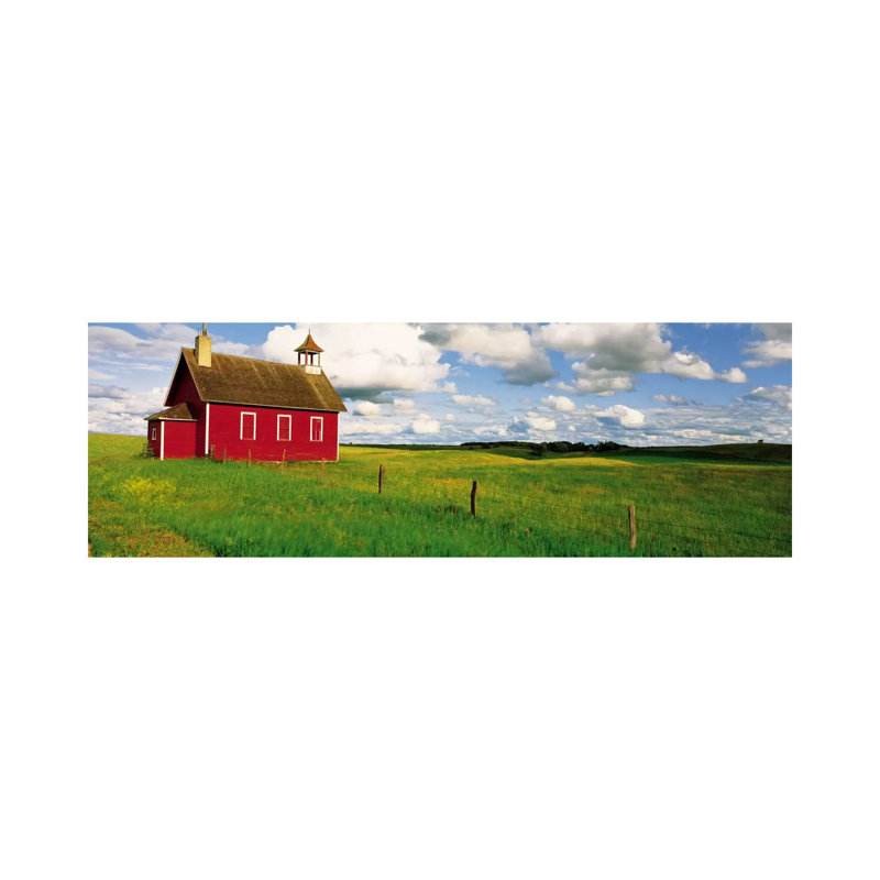 Red Prairie Schoolhouse, Battle Lake, Minnesota, USA 1 Piece Wrapped Canvas Panoramic Wall Art