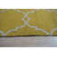 Yellow Hand-Knotted Wool Golden Trellis Geometric Modern Contemporary Carpet Rug-1178370789