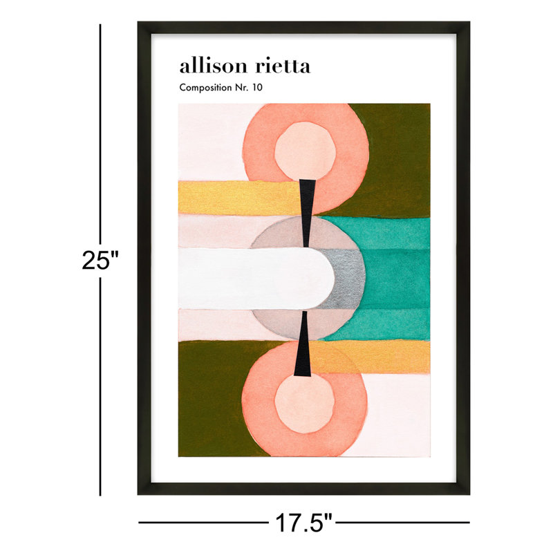 Composition de l'ibis Nr. 10 par Allison Rietta - impression encadrée, Cadre noir, H 25 po x l 17,5 po x P 1,25 po