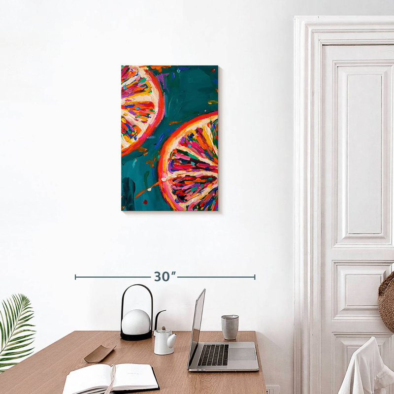 Yarlin Pink Grapefruit Slices, 24" H x 16" W