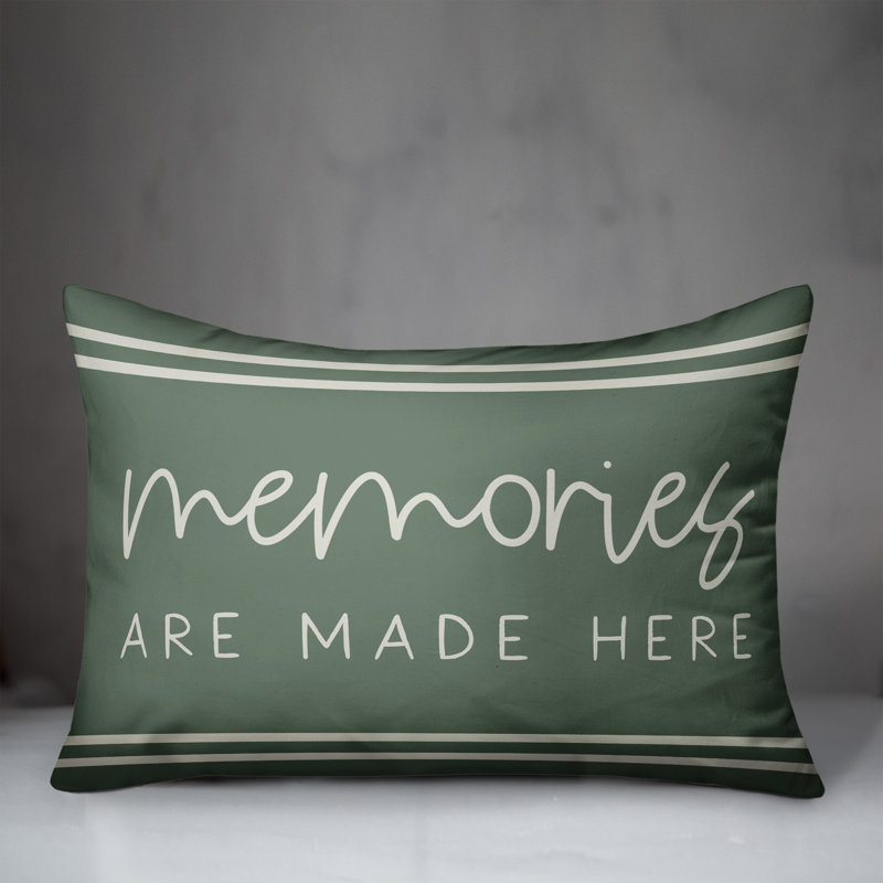 Outdoor Reversible Throw Pillow, Green