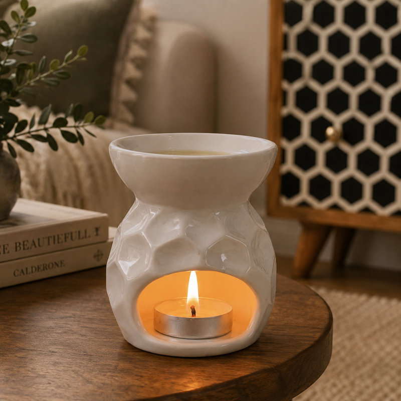 9cm Concrete / Cement Tabletop Tealight Holder with Candle Included