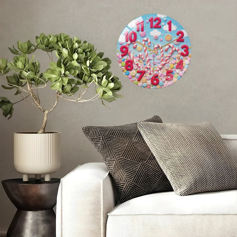 Horloge murale en verre 12 "bonbon