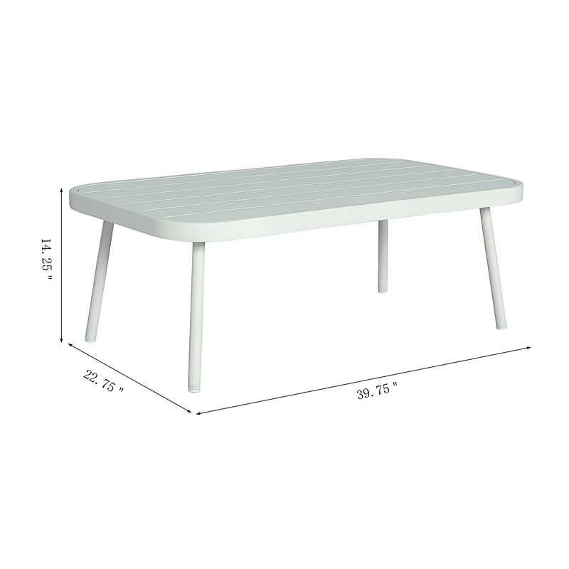 Mariano Steel Loveseat And Table, Off White