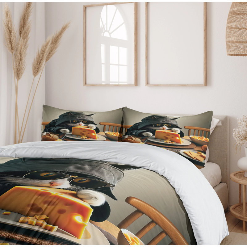 Cat Duvet Cover, King Duvet Cover + 2 Standard Shams