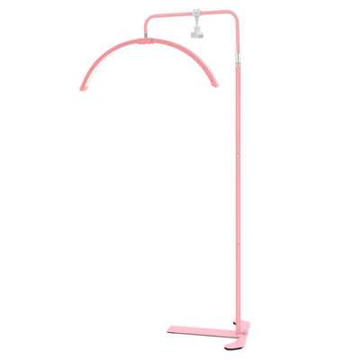 Adjustable Brightness And Height Floor Lamp For Eyelash Extension, Beauty Light Half Moon Light With Phone Holder