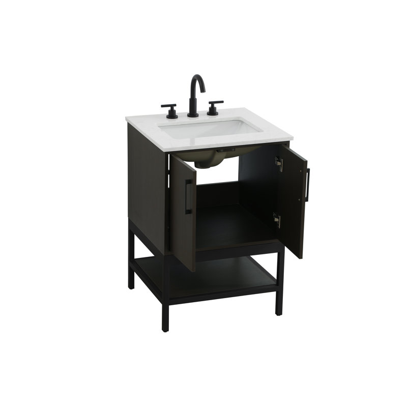 Meuble-lavabo simple 24 po, Brun moka