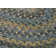 Tapis bleu en laine tressé à motif géométrique Morris