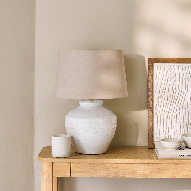 Ceramic Lamp, Taupe, Yes