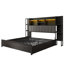 Lit plateforme King Size avec tête de lit rembourrée et tiroirs de rangement, noir-1953809046-1953809049