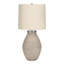 Lighting, H 25 po, lampe de table, béton crème, abat-jour beige-1944046127-1944046126