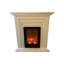 Beige Solid Wood Electric Fireplace-138150259