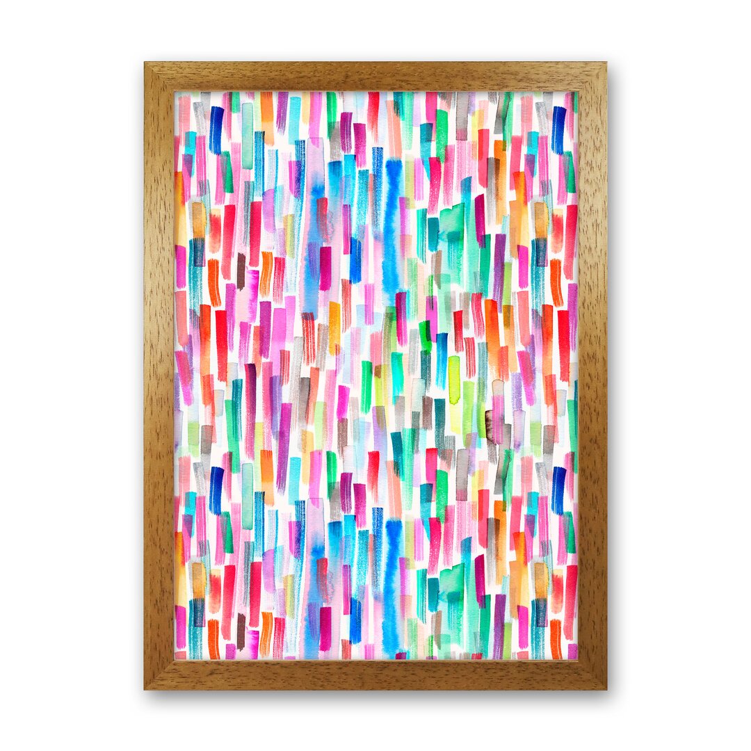 Papierbild - Grafikdruck „Colorful Brushstrokes Black”