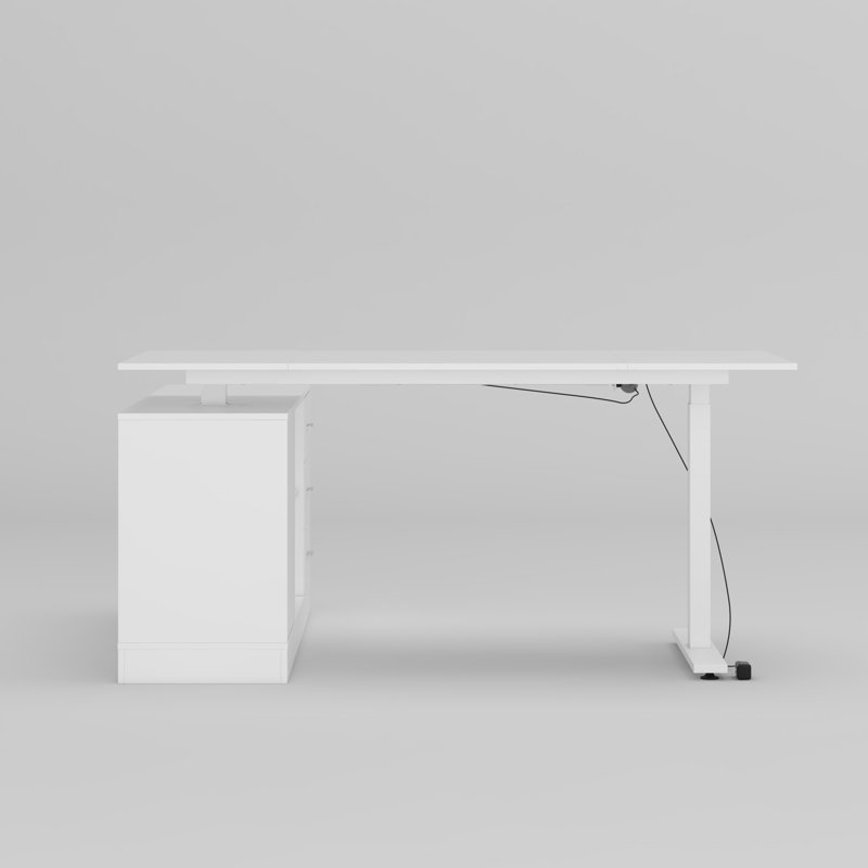 Marcale Multifunctional Adjustable Corner Desk, White