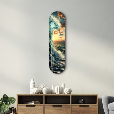 Elegant Decorative Tempered Glass Painting, 7.9 x 31.5 inches | 100% Tempered Glass (Thickness: 0.16 inches) | UV Printed Design, Perfect for Home Décor & Wall Art, Durable and Stylish Addition to Any Room