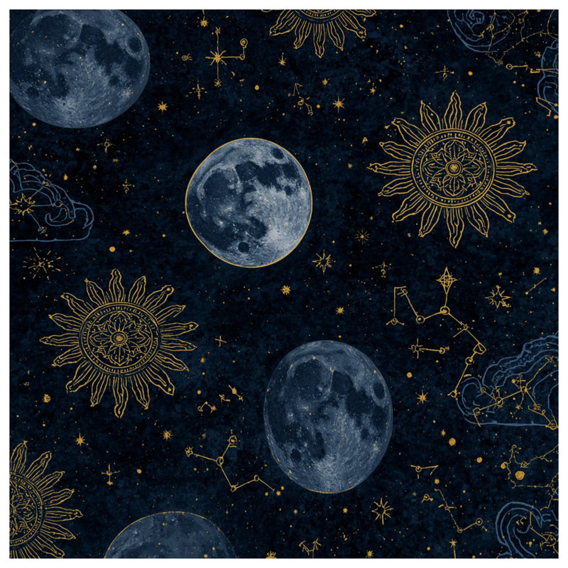 Housses de couette Moon Sun Constellations, Grand lit