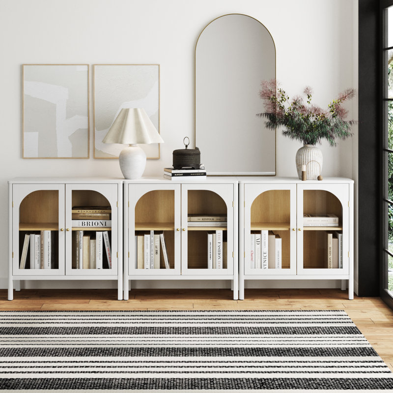 Glass TV Stand, White