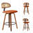 Modern Counter Stools, Swivel Counter Height Bar Stools with Rattan Backrest, 26" Seat Height Linen, For Home or Bar-437436248-466970515