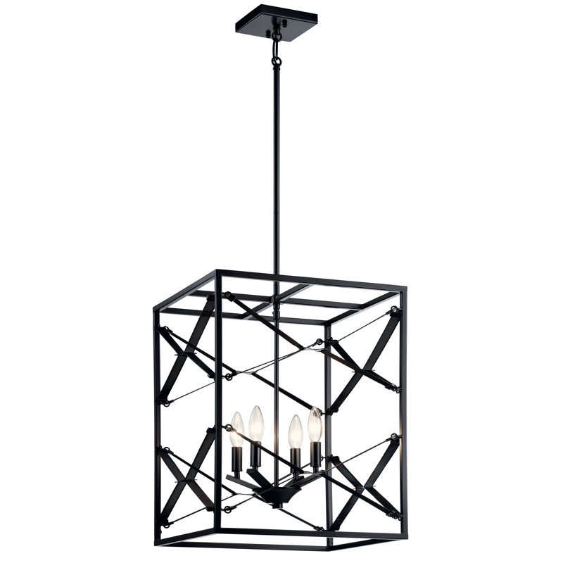 Luminaire suspendu carré / rectangulaire unique à 4 lumières Brendi