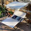 Double chaise longue d'extérieur en acier avec abat-jour Nassrin