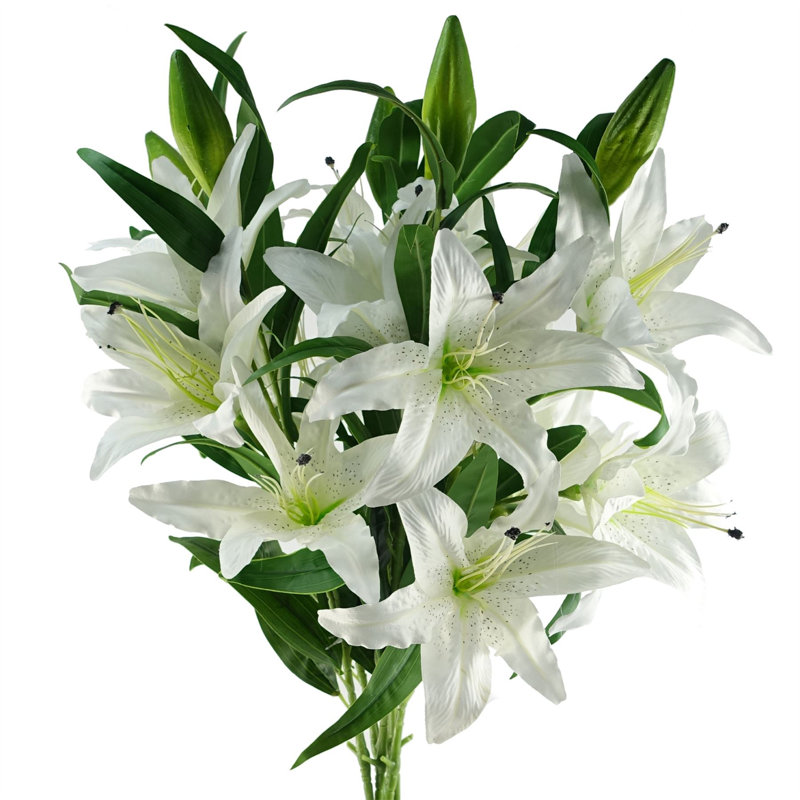 Plastic, Silk Artificial Arrangement, White