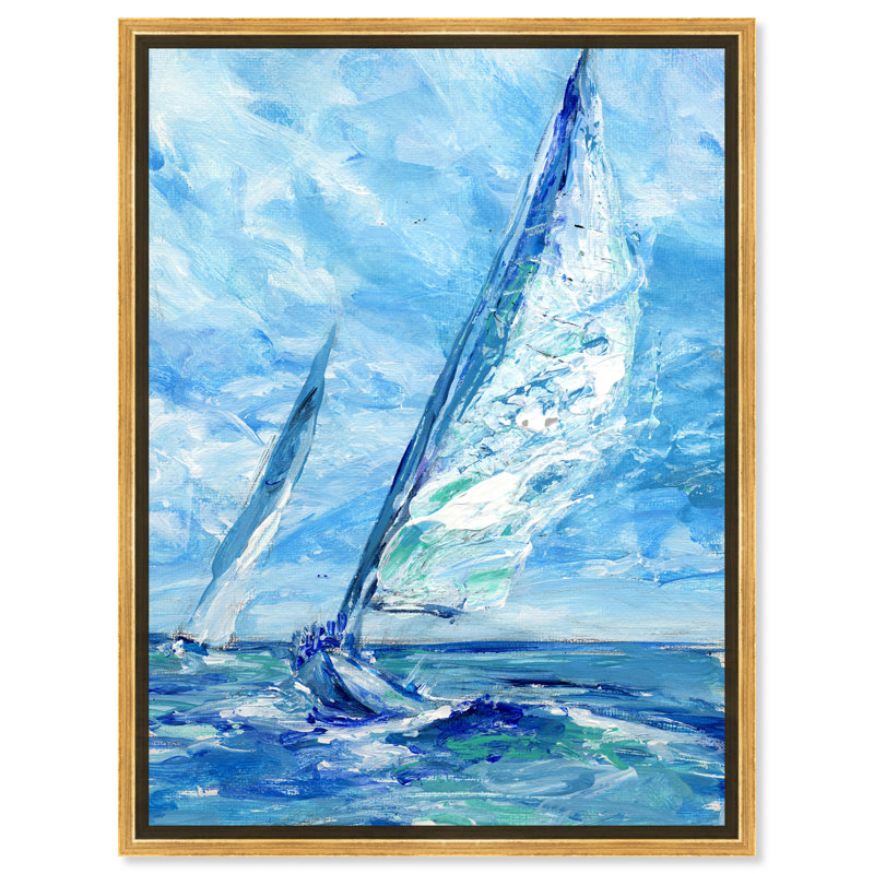 Nautique et bateaux côtiers-reproduction d’art, H 32 po x l 24 po x P 1,5 po, Encadrement doré