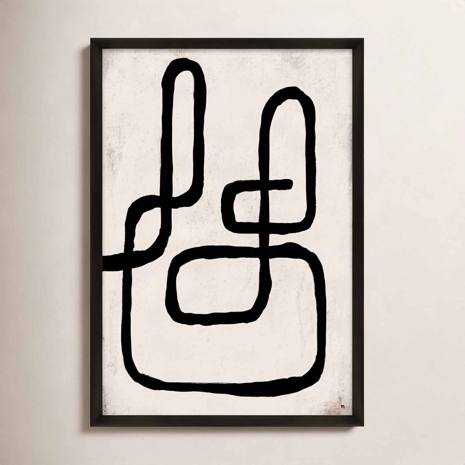 Linework 1 by StudioM, 50" H x 35" W x 1.25" D, Black Framed Paper