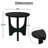 Sara Round Side End Table, 20 Inch Solid Mango Wood Top In Matte Black With Curved Legs