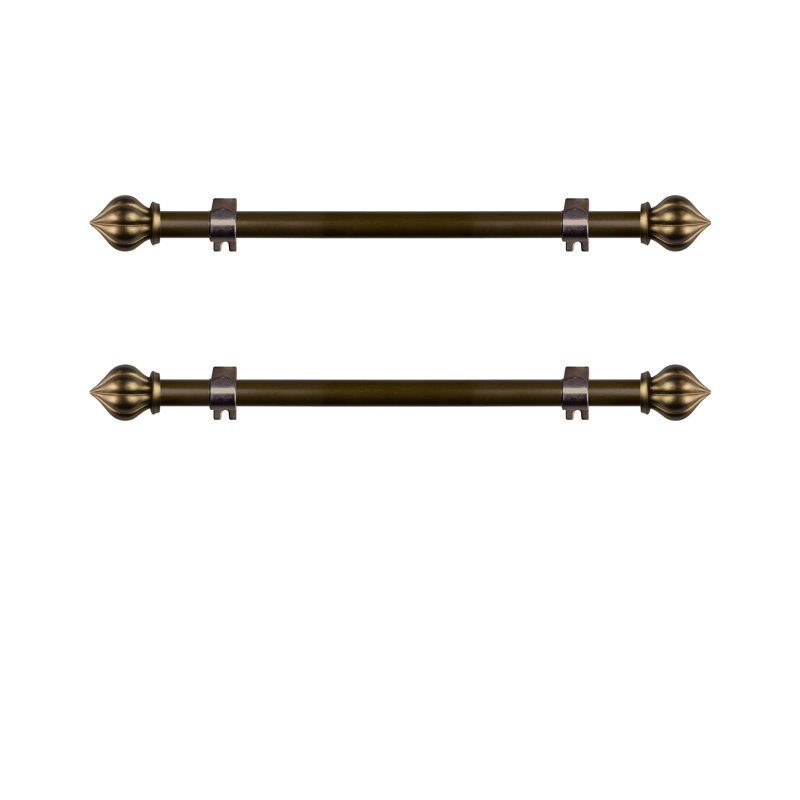 Tringle à rideaux simple réglable de 12 à 20 po Andujar-Ruiz, Or antique