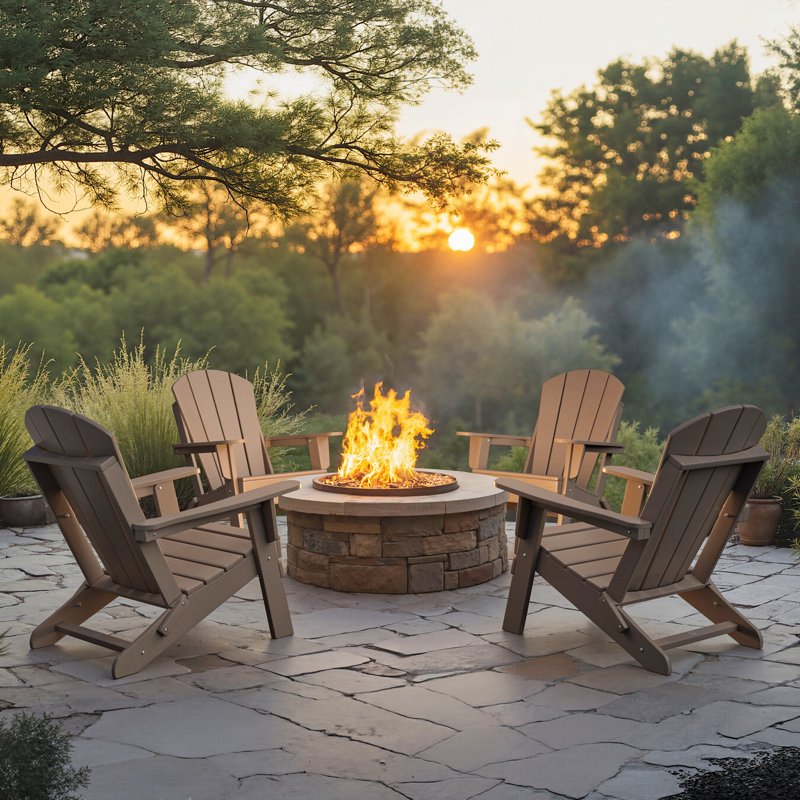Chaise Adirondack en plastique PEHD résistant aux intempéries Aulika, Tanné